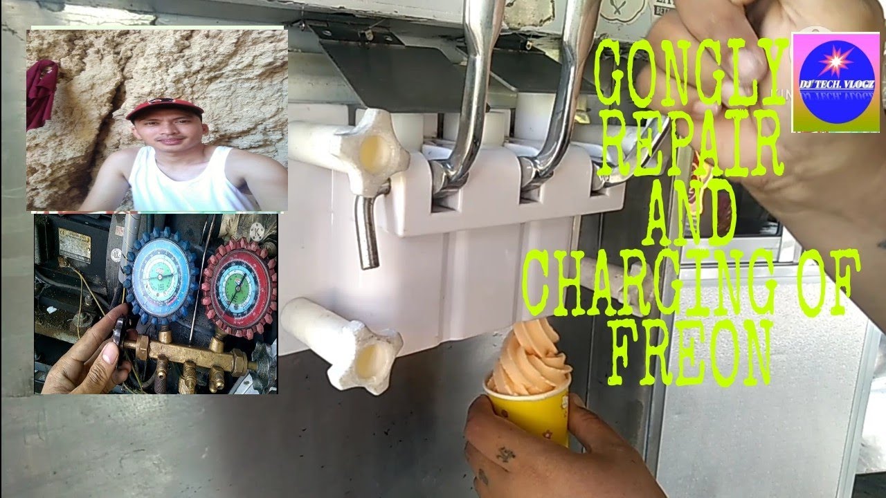 GONGLY icecream machine Repair and charging of Refrigerantice cream,ice cream maker,