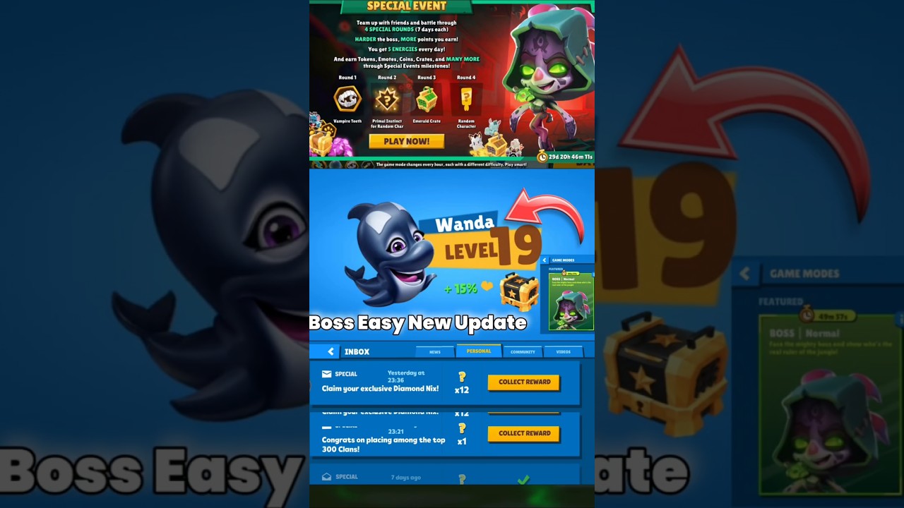 Wanda 19 Level & New Update Unlock Skin #zooba #headhunterzooba