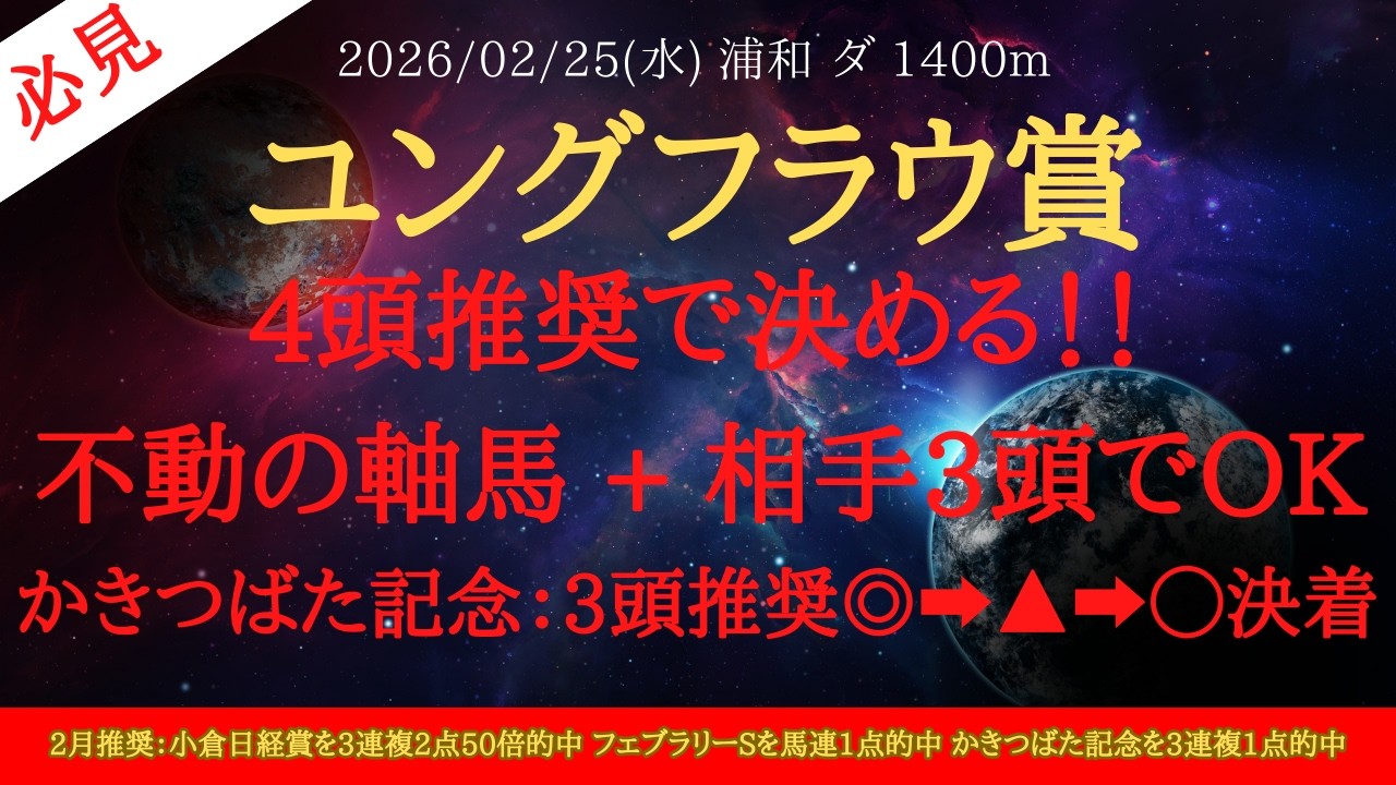 【 最終結論 】ユングフラウ賞 2026 予想 4頭推奨で決める！！不動の軸馬 + 相手3頭でOK【地方競馬予想】
