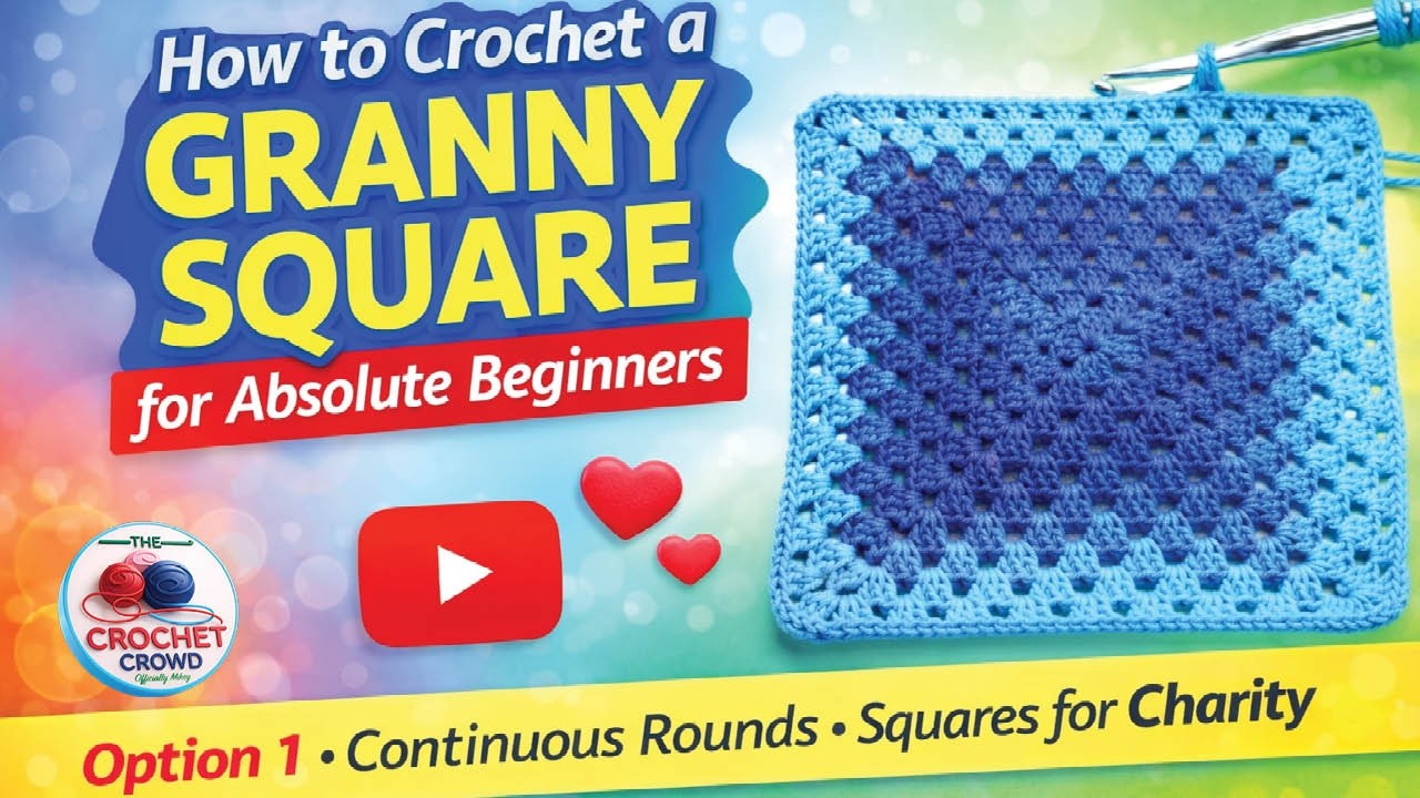 Левая рука: Вариант 1: Как связать крючком бабушкин квадрат