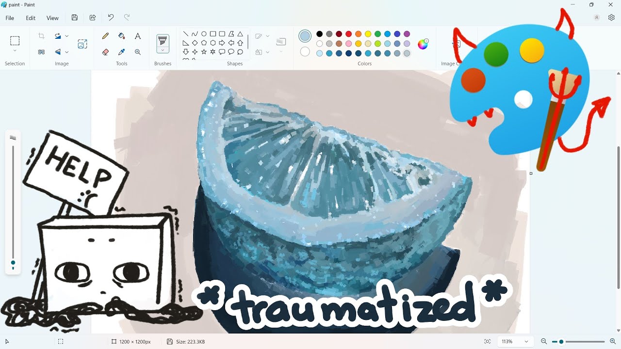 i tried to paint using ms paint. it was painful.