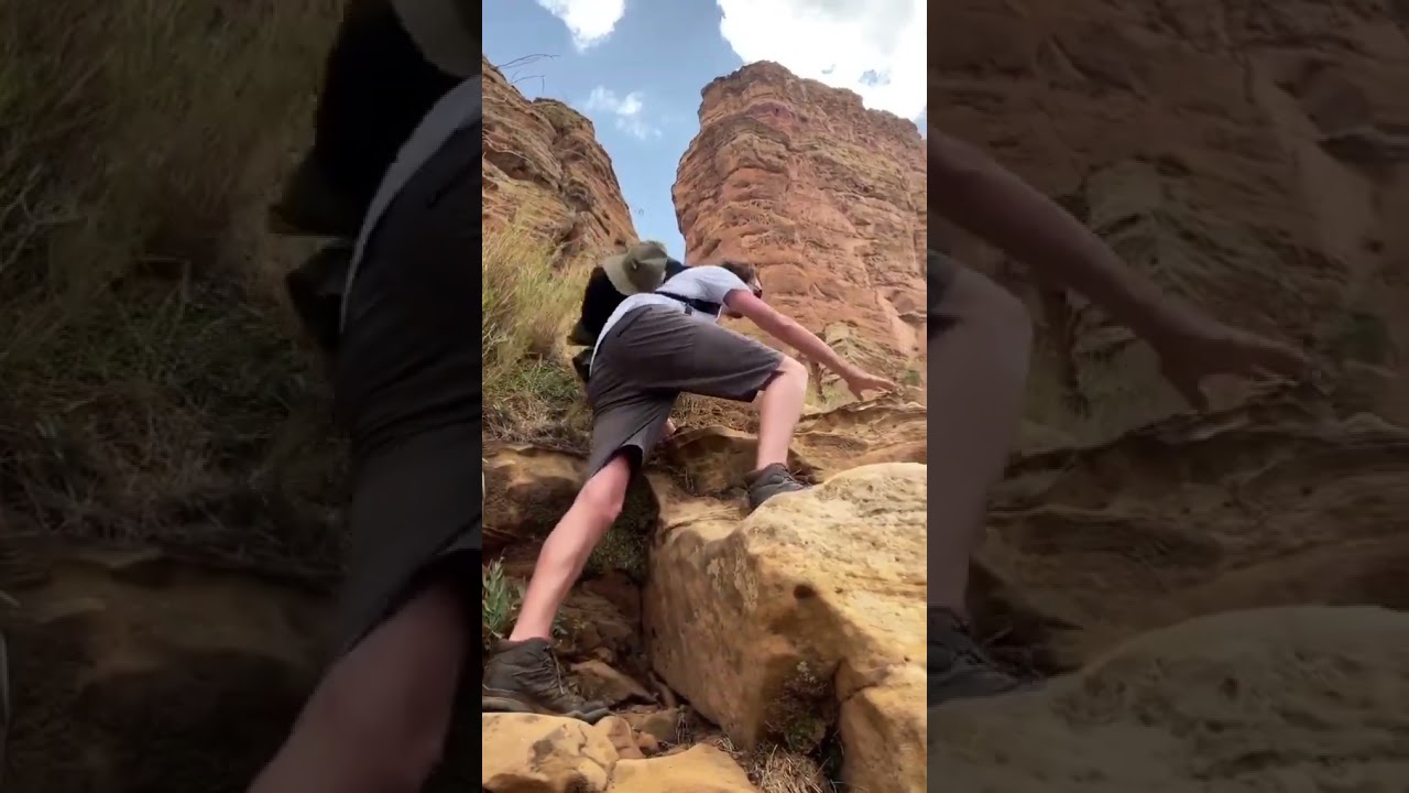 climbing up to Abuneyemata church in gheralta mountains #habesha #ethiopiantour #tigray #climbing