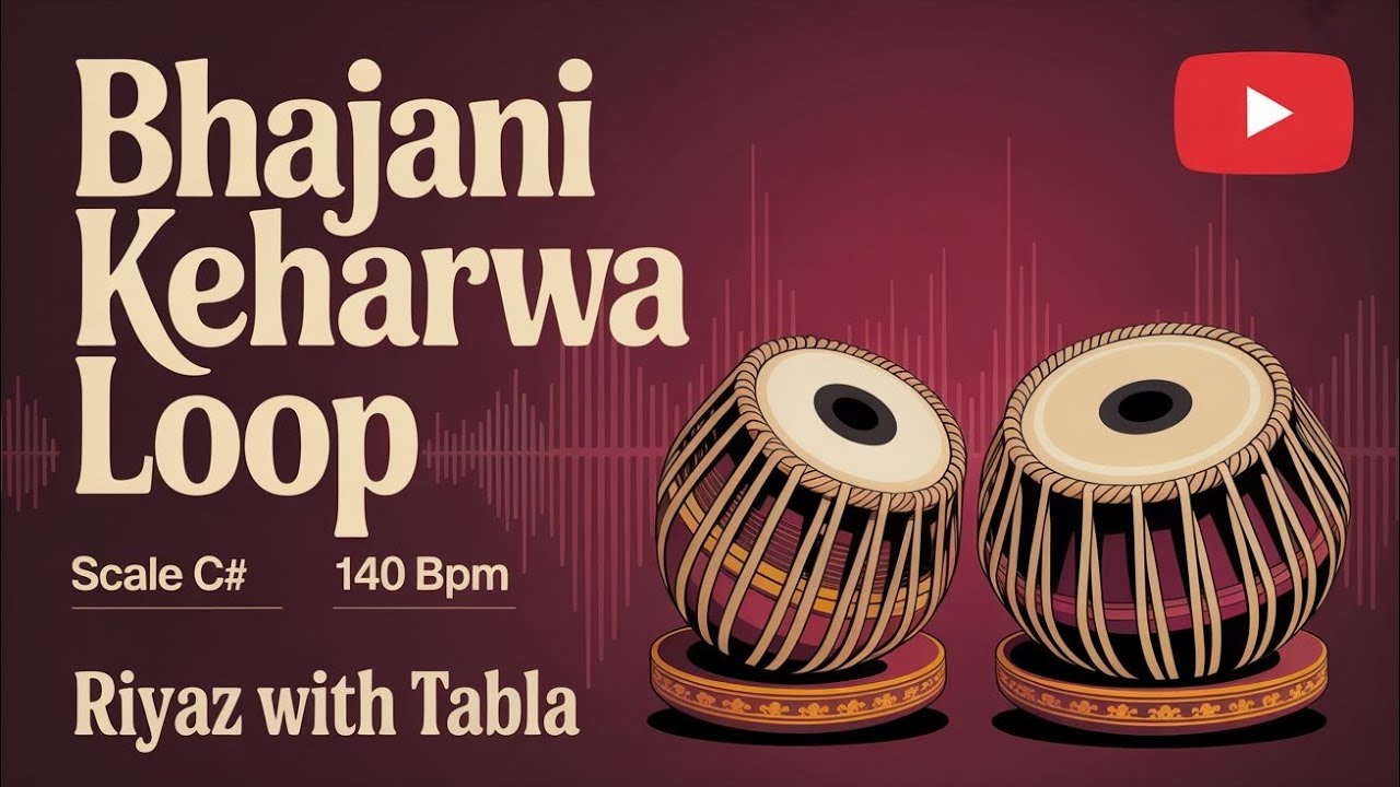 Bhajani Keherwa Loop for all Songs | 140 BPM | C# Kali 1 | Bhajans #rhythm #riyazwithtabla