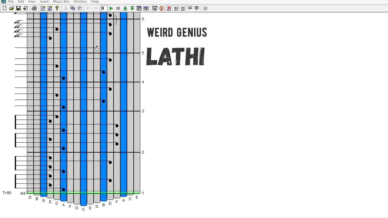 Weird Genius - Lathi (ꦭꦛꦶ) || Easy Kalimba Number Tabs + Lyrics