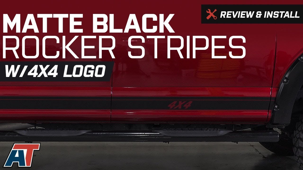 1997-2018 F150 American Muscle Graphics Matte Black Rocker Stripes w/ 4x4 Logo Review & Install