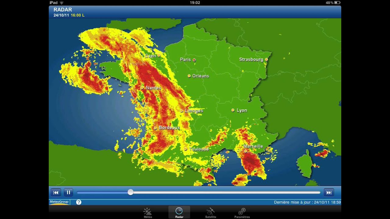 New HAARP-like radar anomalies over France 10.24.2011 and thunderstorm alert correlation?