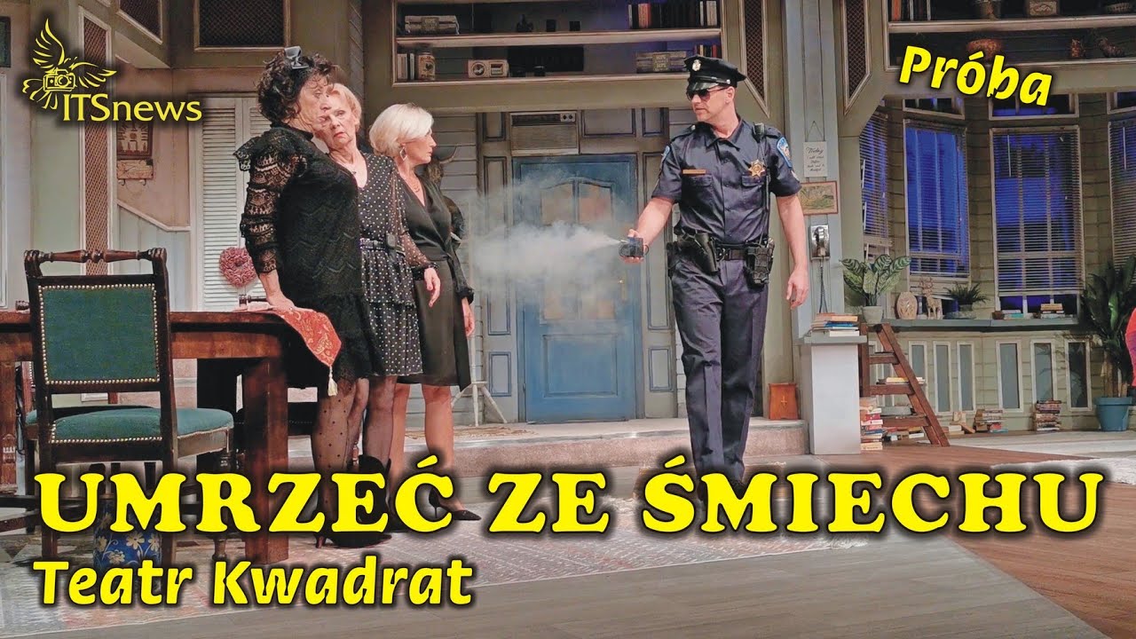 Umrzeć ze śmiechu Próba. Ewa Wencel, Lucyna Malec, Hanna Śleszyńska, Marcin Piętowski. Teatr Kwadrat
