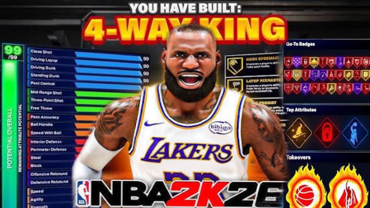 THIS LAKERS LEBRON JAMES BUILD is a DEMIGOD in NBA 2K26! BEST 6’8 BUILD IN NBA 2K26!