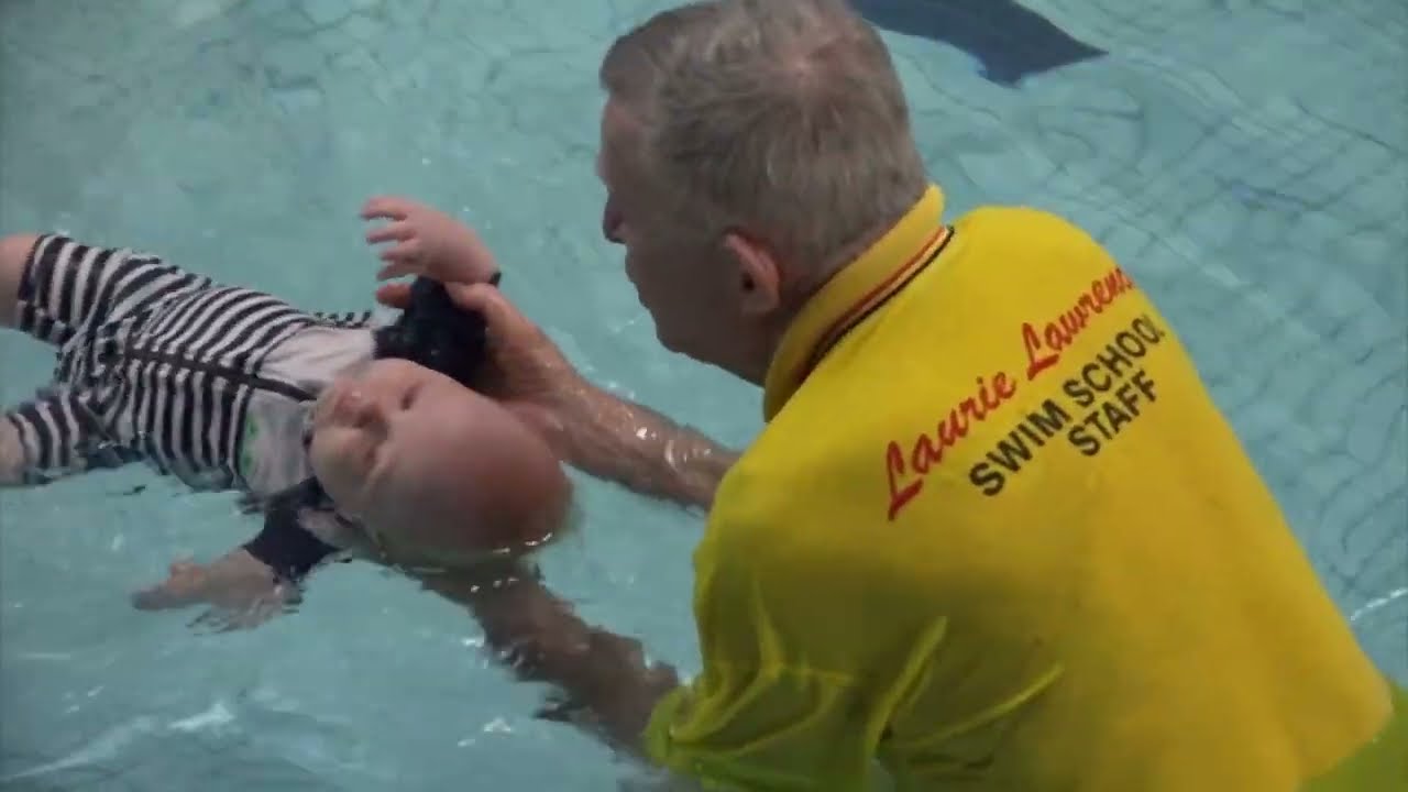 Teaching babies to swim