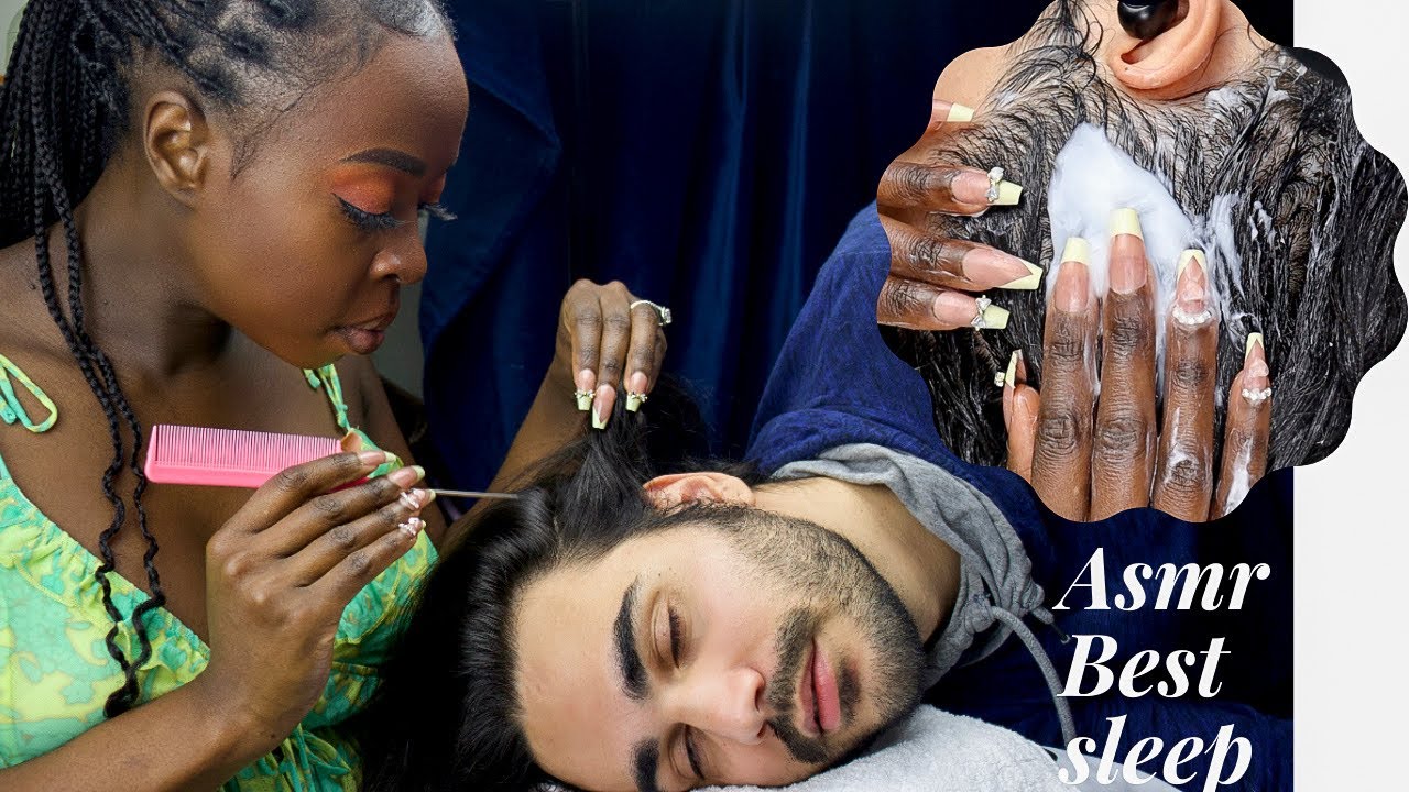 ASMR | SUPER RARE | SLEEPY HAIR PLAY | Male Hair Care | scratching, hair food serum application.