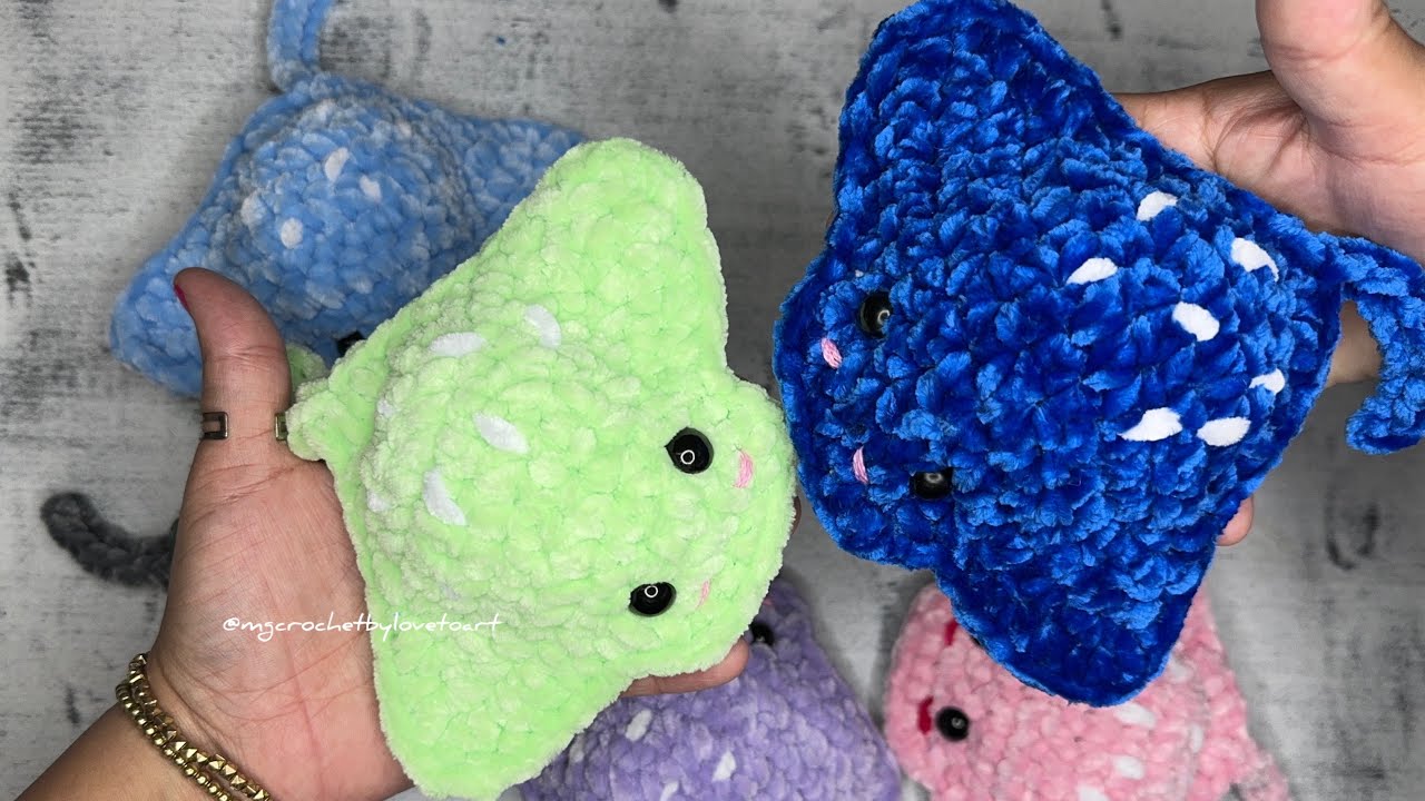 Fácil Tutorial de Stingray plushie!#reels#stingray#trending#crochet#tejido#tejidoparaprincipiantes