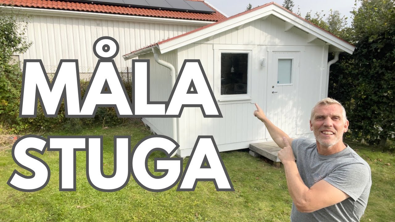 Måla och fasadtvätt av stuga, hus, fasad tvätt, fasadmålning, måla fönster och dörr.
