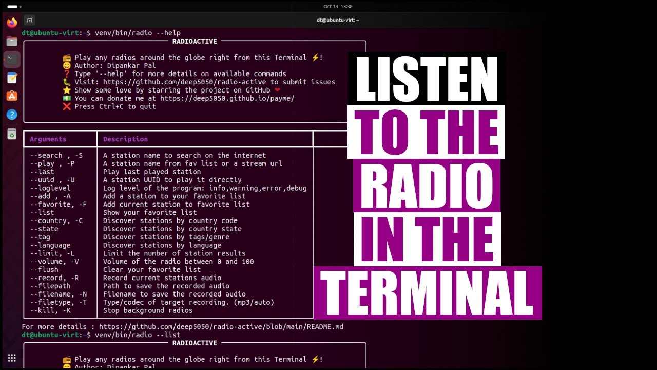 Радиоплеер с командной строкой Radio Active