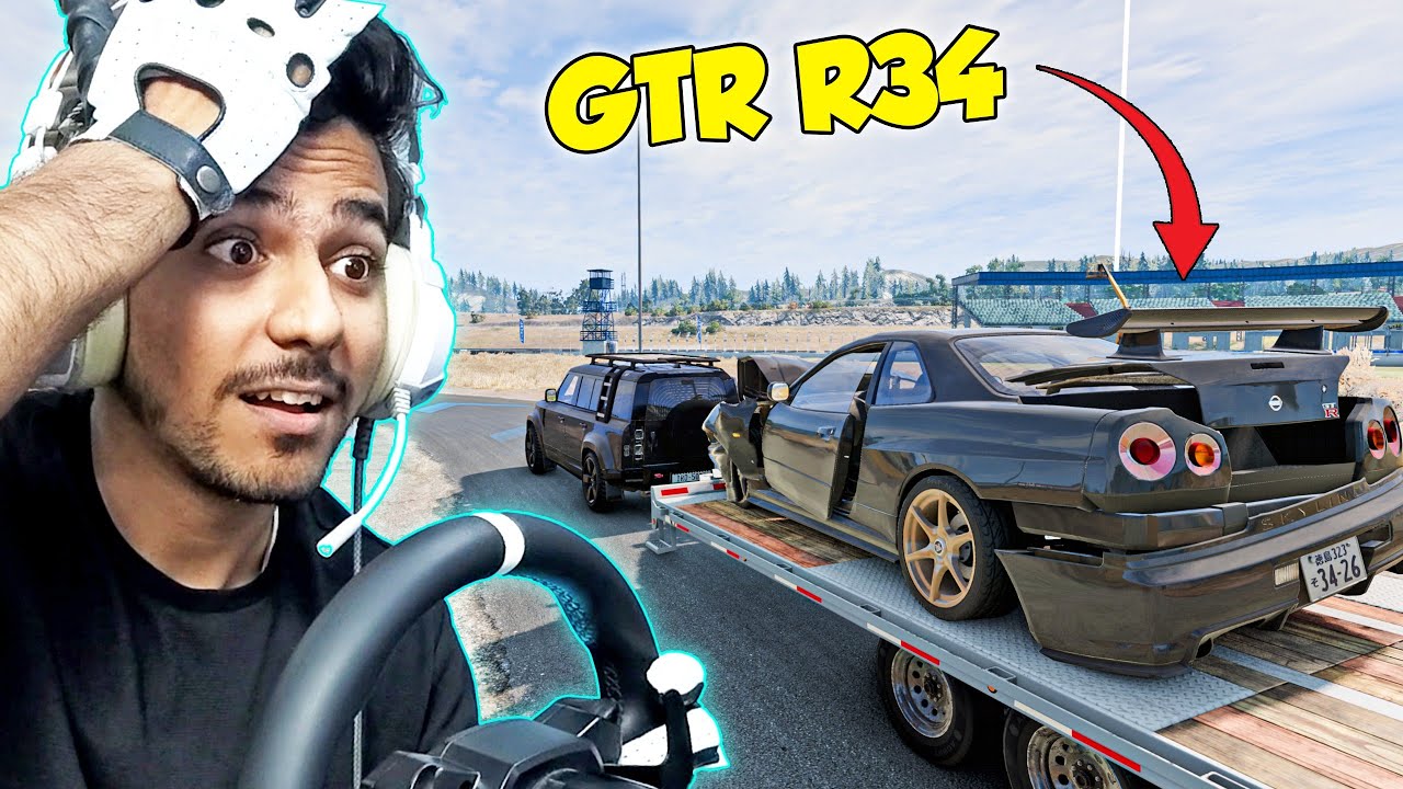 Rebuilding Nissan GTR R34 in BeamNG | Thrustmaster + Shifter Hindi Gameplay