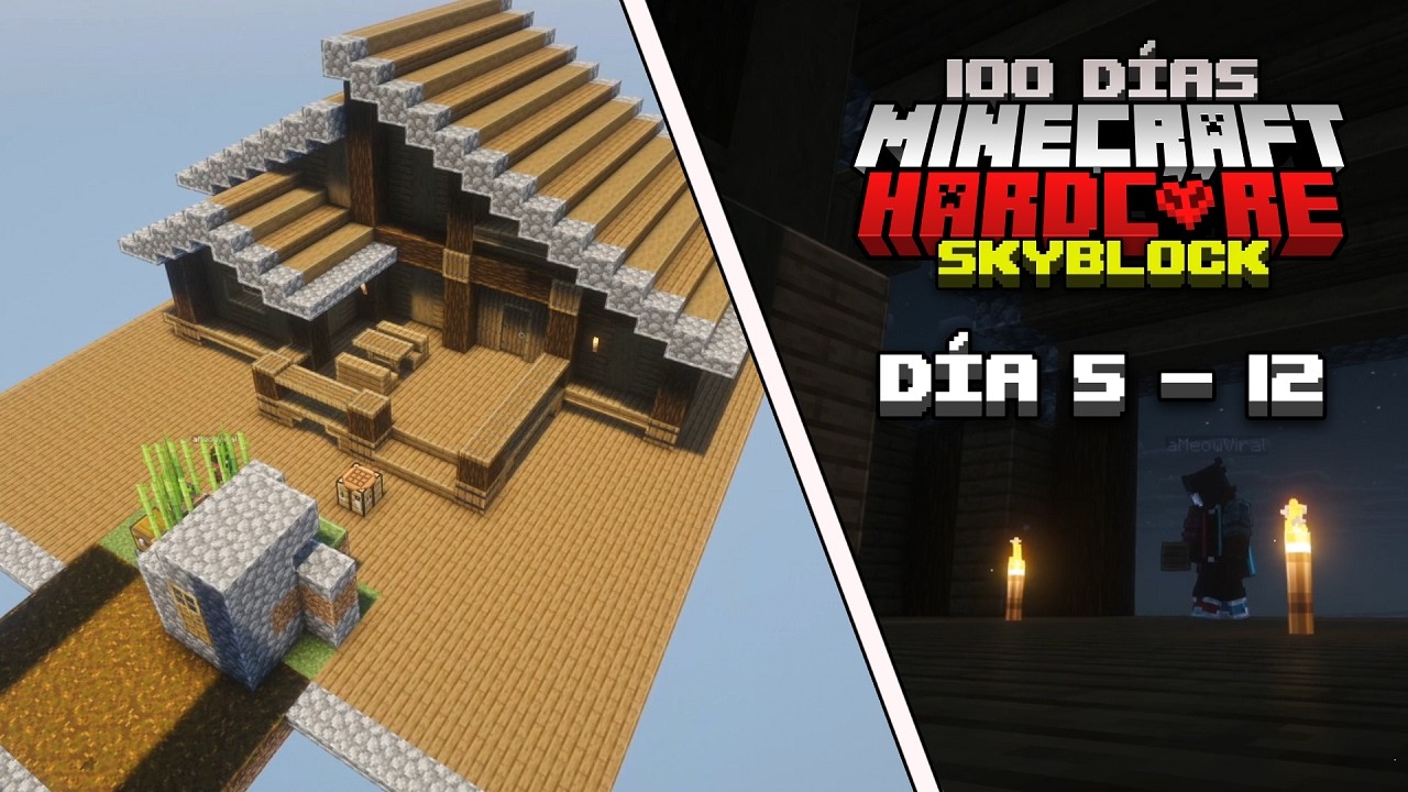 Sobrevivo 100 días en un SKYBLOCK en MINECRAFT HARDCORE ep2