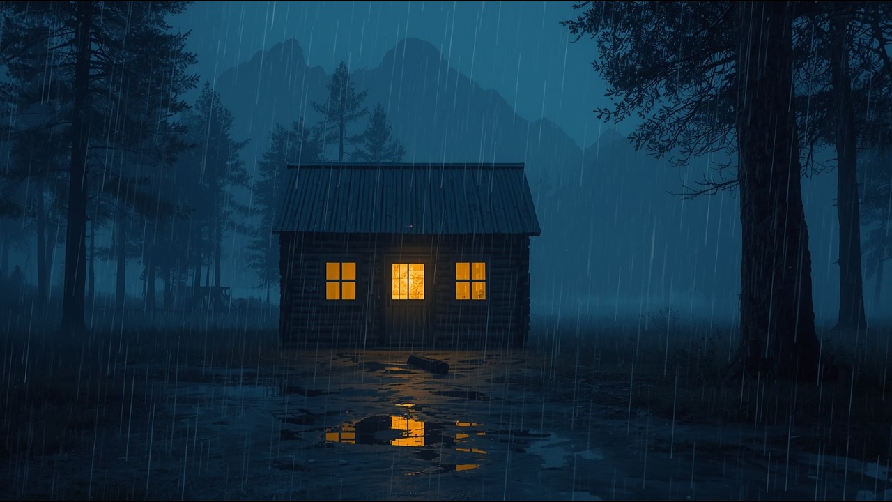 Heavy Rain Outside the Window | Calm Night Sleep Sounds