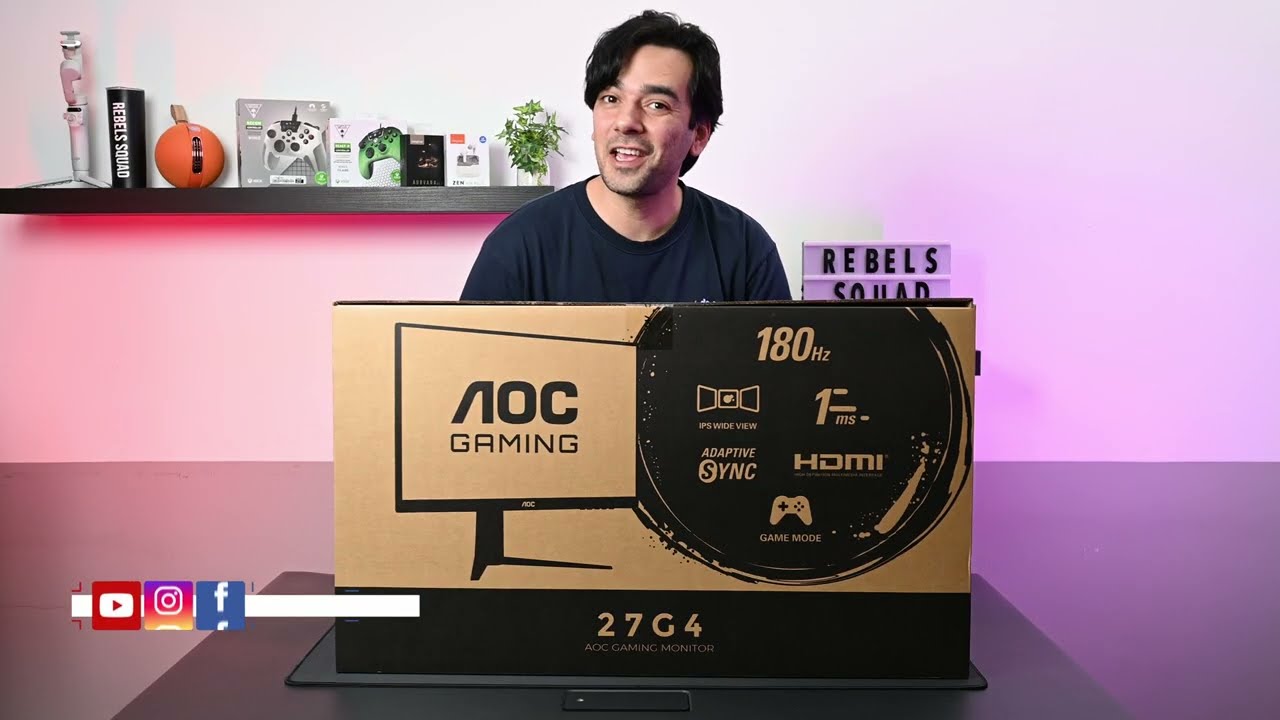 Распаковка нового 27-дюймового монитора AOC Gaming серии G4 от Rebels Squad Tech.