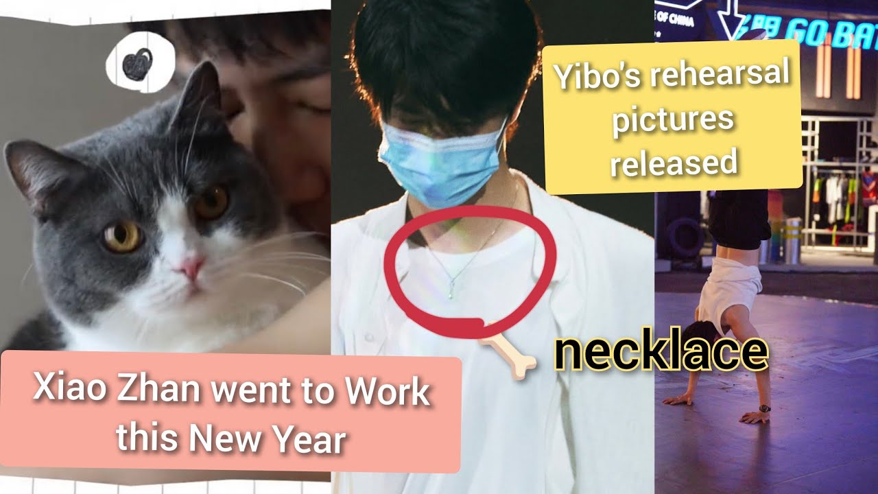Wang Yibo don't forget to wear his 🦴necklace on Dragon TV New Year rehearsal❤💚 Happy New Year 😍🥰