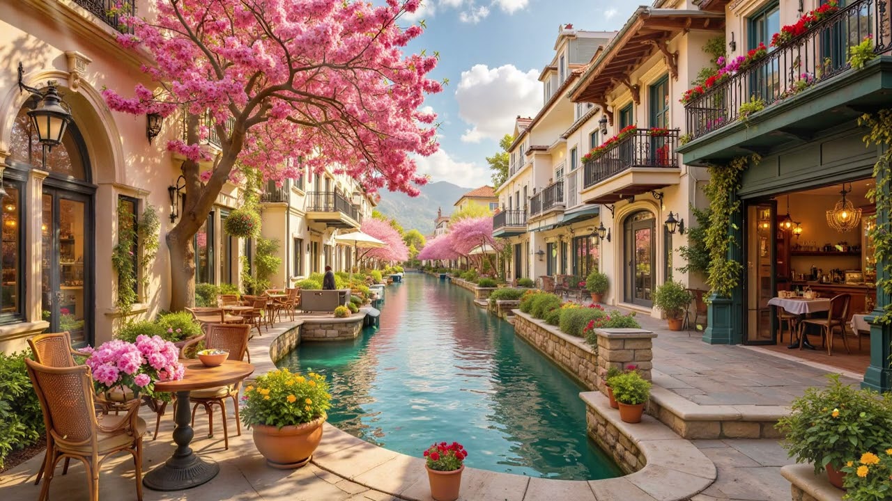 Romantic Spring Street Café Jazz 🌸 Smooth Background Jazz for Relax, Focus & Elegant Moments