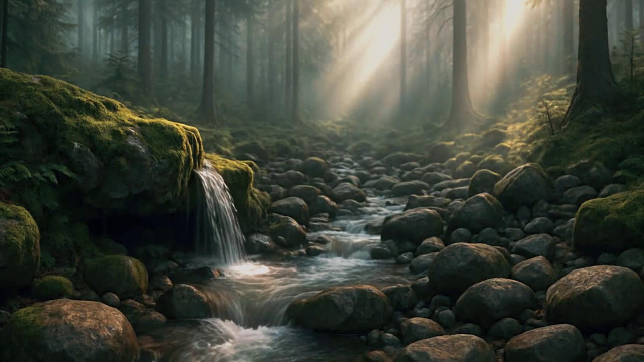 LIVE: Ethereal Forest Stream | Relax & Sleep | White Noise Room 4K