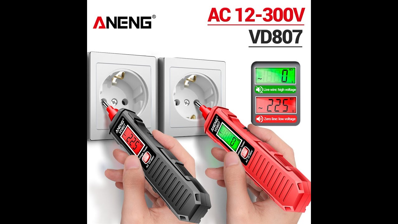 ANENG VD807 Non-Contact Voltage Tester Pen 12-300 V AC Electric Screwdriver Pocket NCV Detector