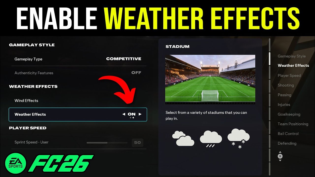 How To Enable Weather Effects in FC 26 (EASY)