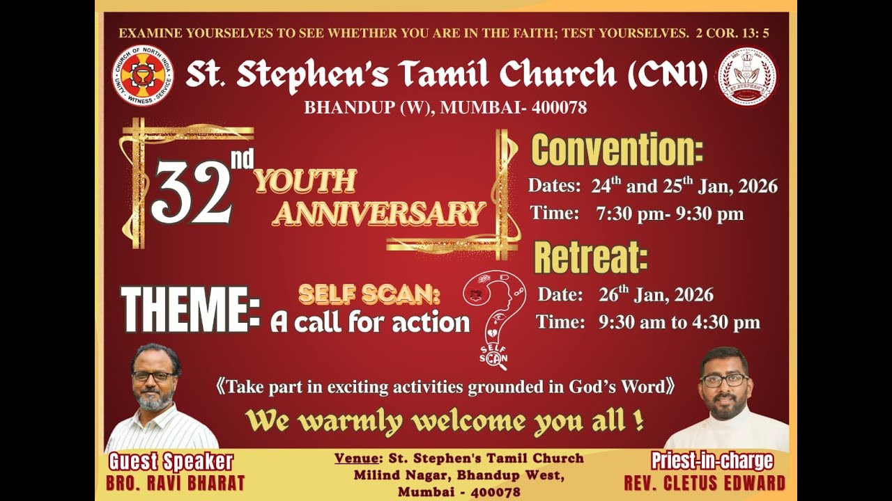 32nd YOUTH SUNDAY | 25th January 2026 - 8:30am | Bro. Ravi Bharat