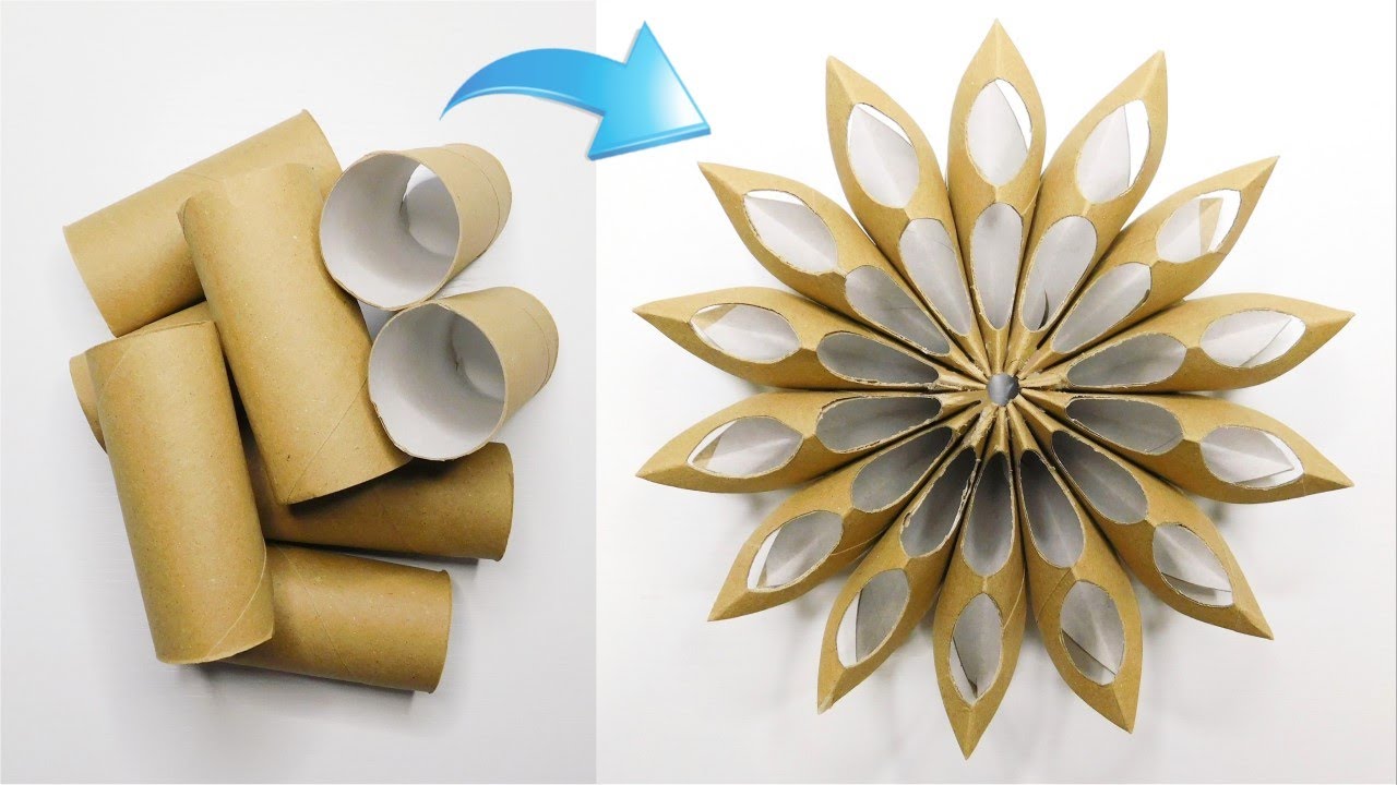 😍 Toilet Paper Rolls Snowflake Star DIY ✨ Eco Handmade Decoration 💫 Beautiful and Easy Craft Project