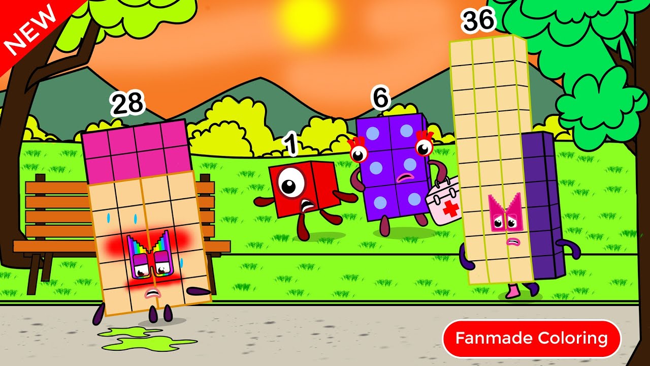 Oh No! NB 28 is Sick | Numberblocks Fanmade Coloring Story