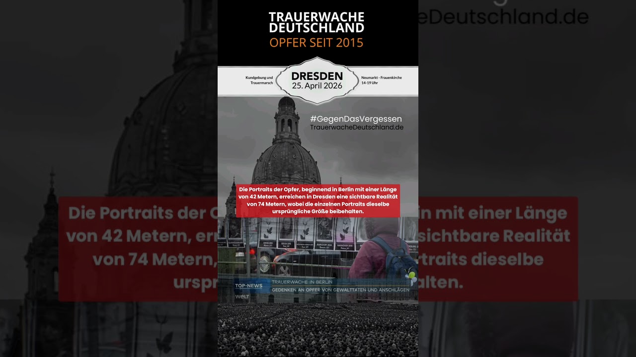 25. April 2026 - Dresden | Der Einzelfall auf 74 Meter L&auml;nge #deutschland #trauerwache #dresden