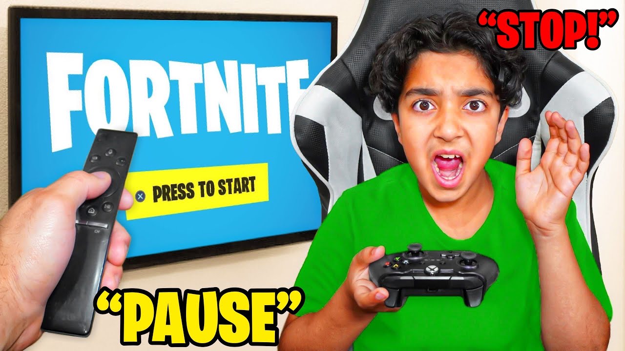 Pause Challenge With Little Brother While He Plays Fortnite For 24 Hours
