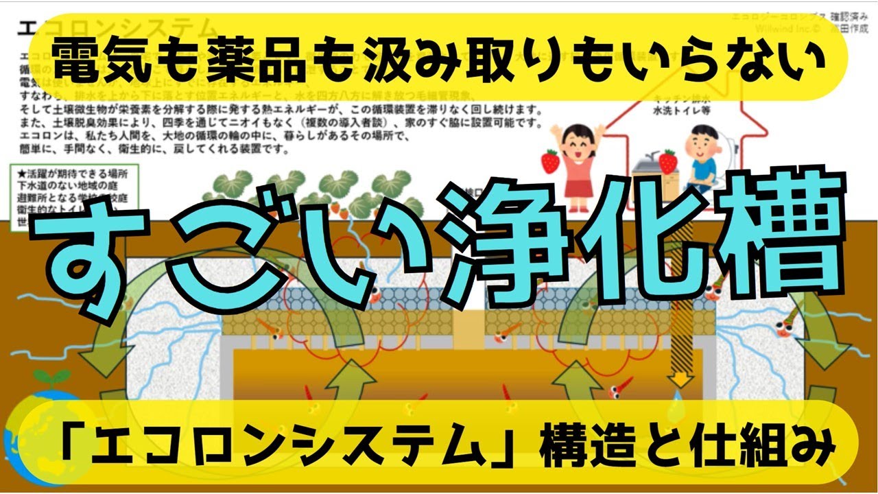 すごい浄化槽！電気も薬品もいらない排水浄化循環装置「エコロン」の構造と仕組み