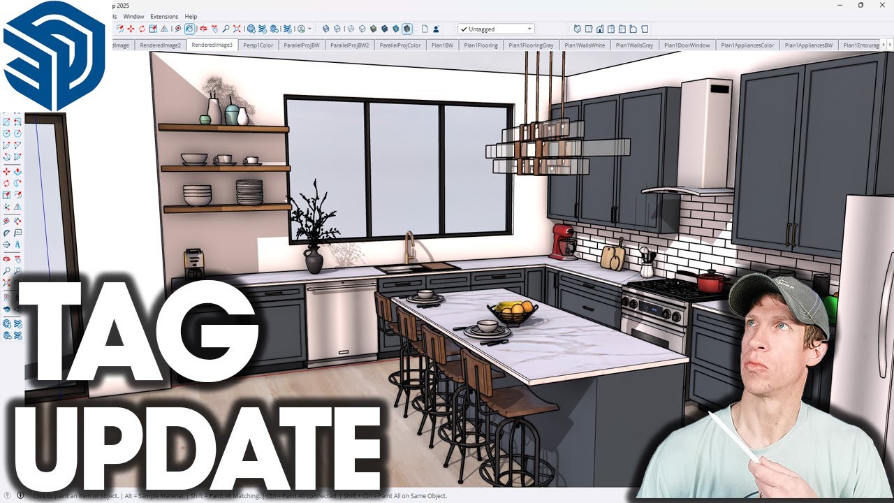 SketchUp 2025 только что исправил ОГРОМНУЮ проблему управления сценами! (Применение тегов к сценам)