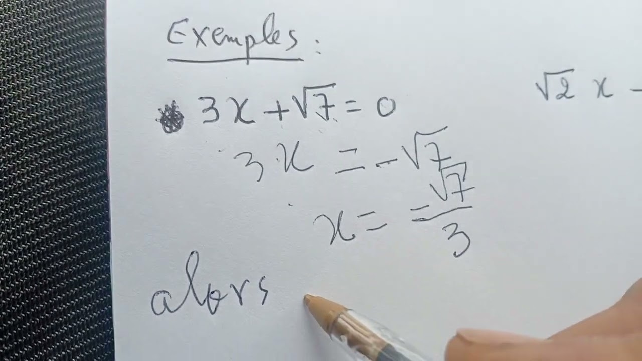 Équations et inéquations -partie 1