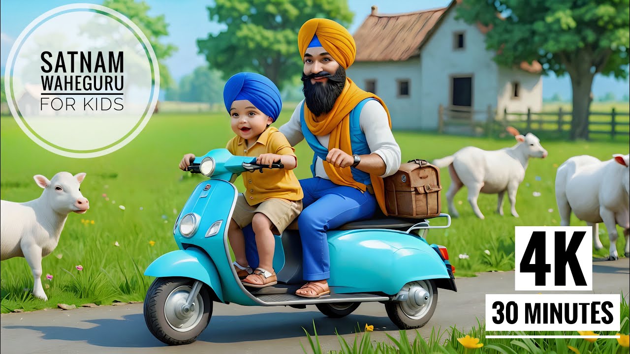 Satnam Waheguru (ਸਤਨਾਮ ਵਾਹਿਗੁਰੂ) Simran for Babies & Kids | Gentle, Calm & Soothing Gurbani Music