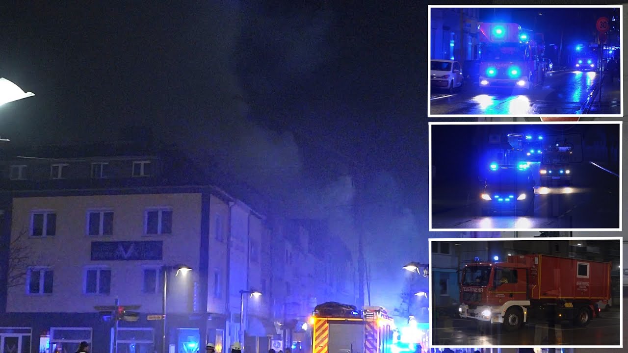 [GASEXPLOSION] - Einsatzfahrten zu Großbrand nach Gasexplosion in der Eschweiler-Innenstadt!