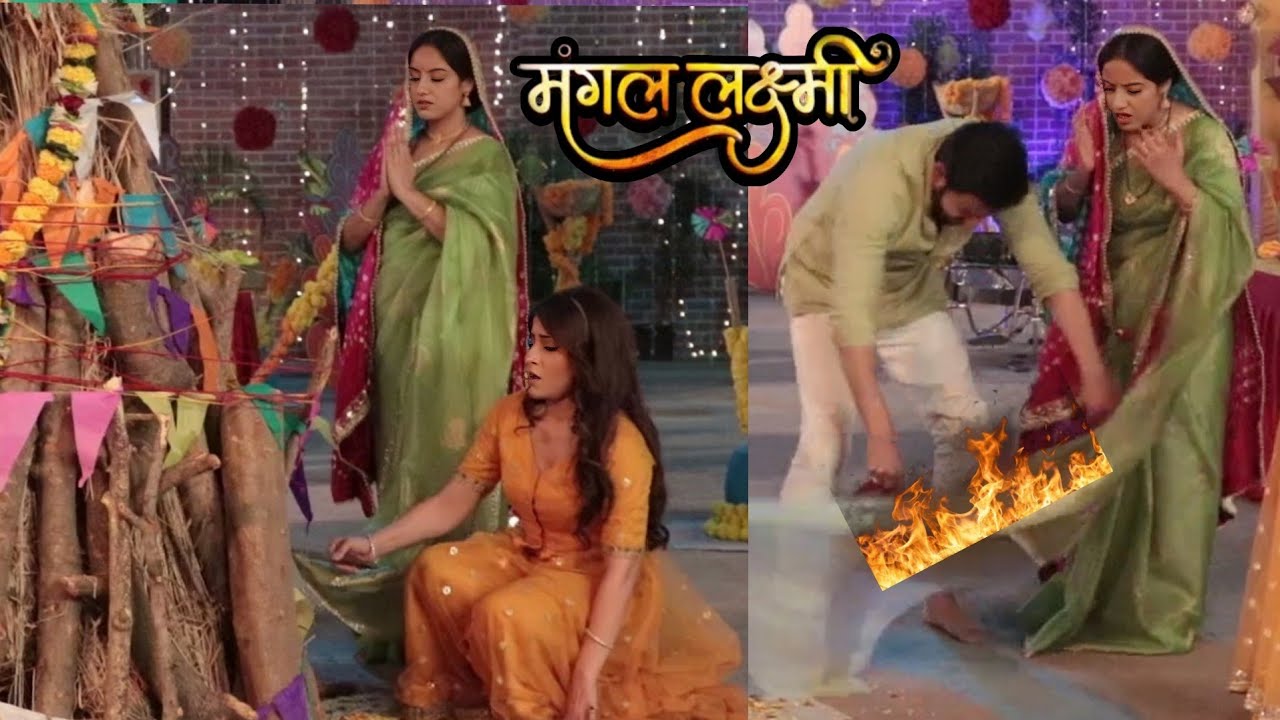 Mangal Lakshmi | Soumya Tries to Burn Mangal in Holi, Adit Saves Mangal's Life, Adit Stands on Feet