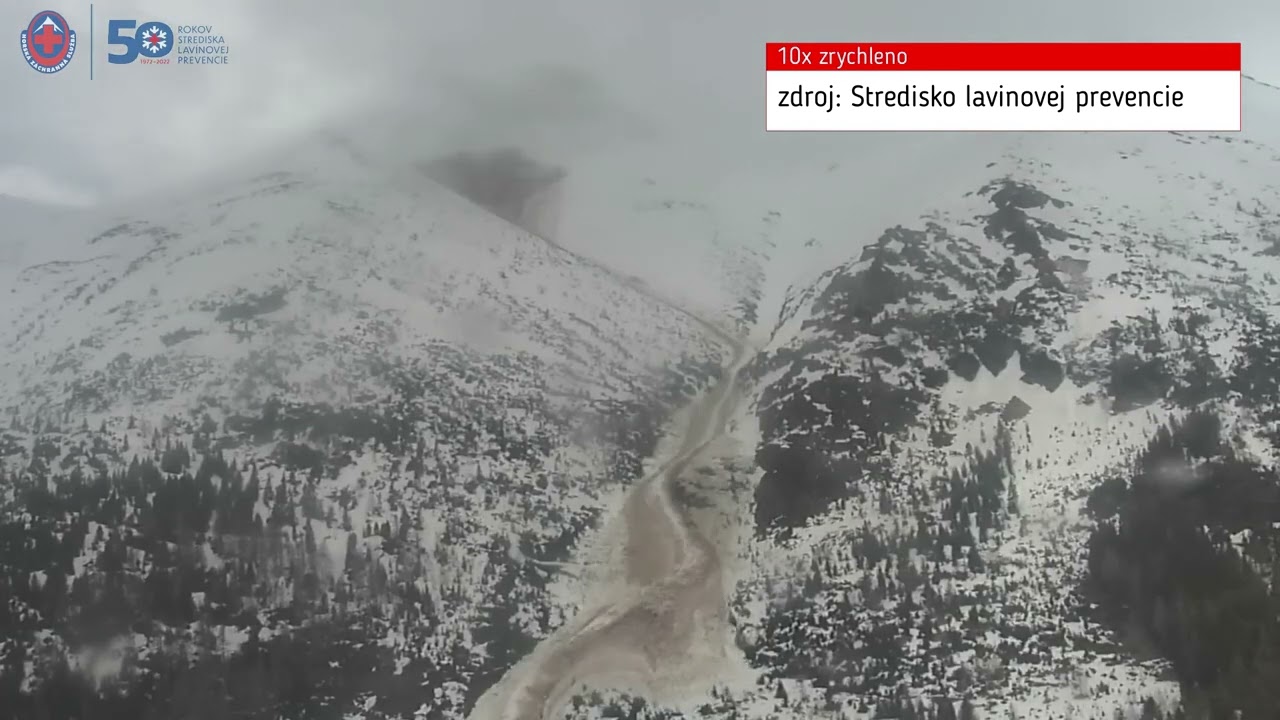 Pád laviny v Žiarske dolině, Západní Tatry 17.4.2023