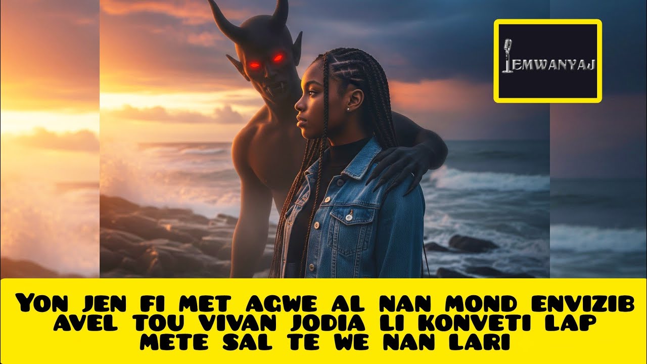 Yon jen fi met agwe al nan mond envizib avel tou vivan jodia li konveti lap mete sal te we nan lari