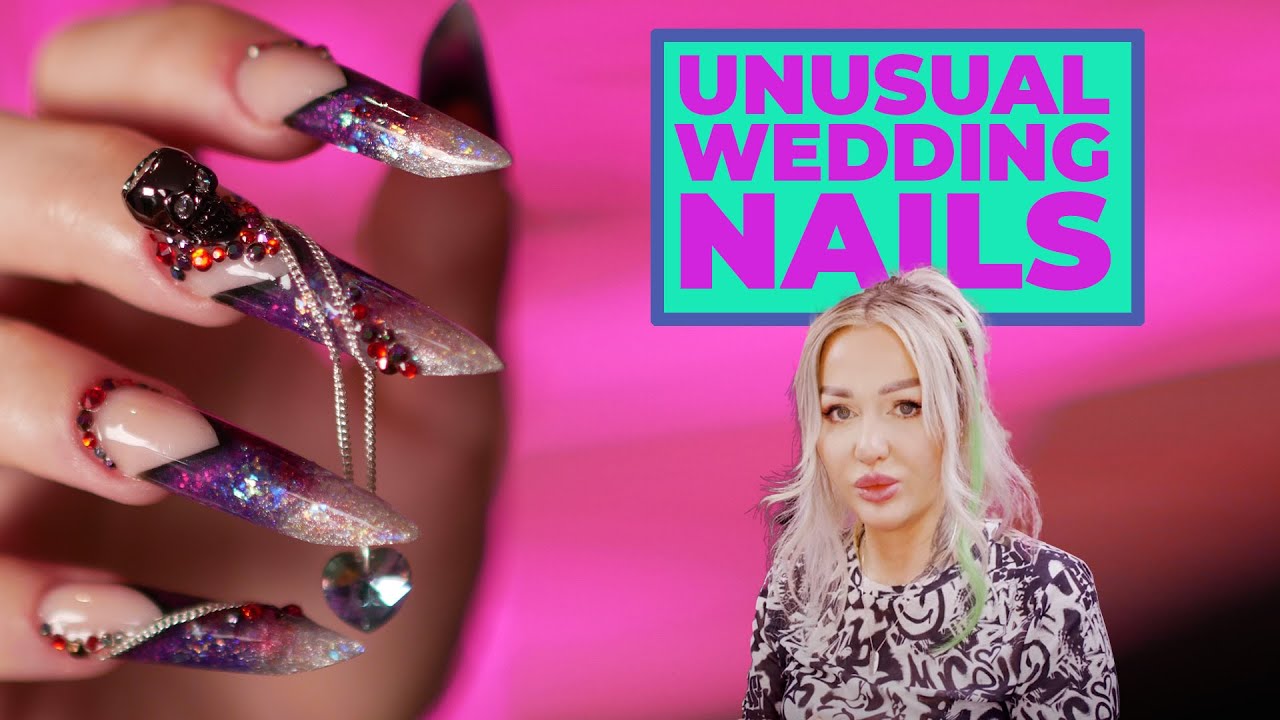Skulls and Chains Wedding Nails