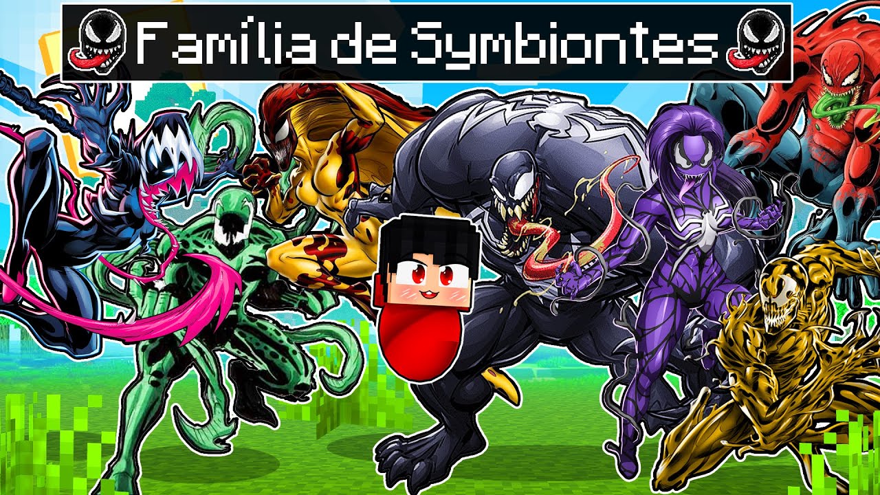 P3DRU tem uma FAMÍLIA SYMBIONTE VENOM no Minecraft