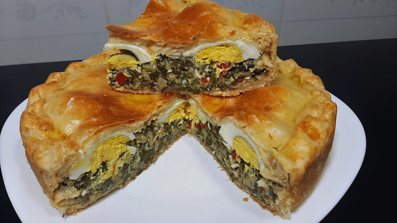 Torta de verduras con masa de hojaldre rapido (Pascualina)