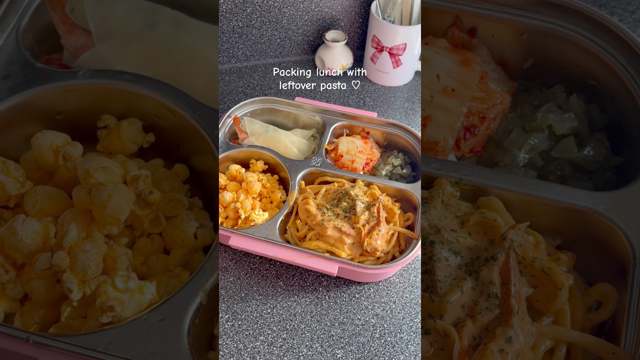 leftover rose pasta lunchbox ♡ #lunchbox #pasta #fooddiary