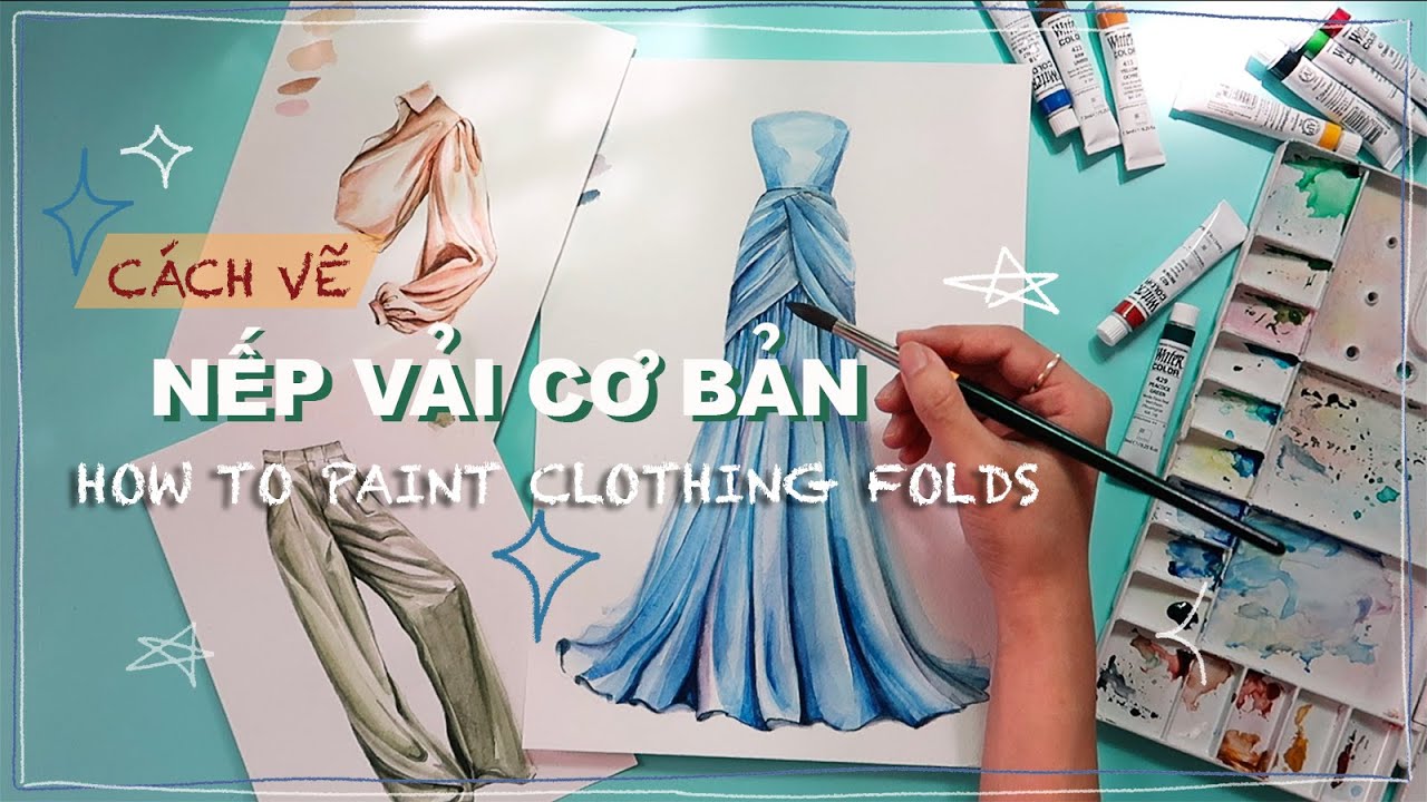 Cách vẽ nếp vải bằng màu nước | Kiquy Pham