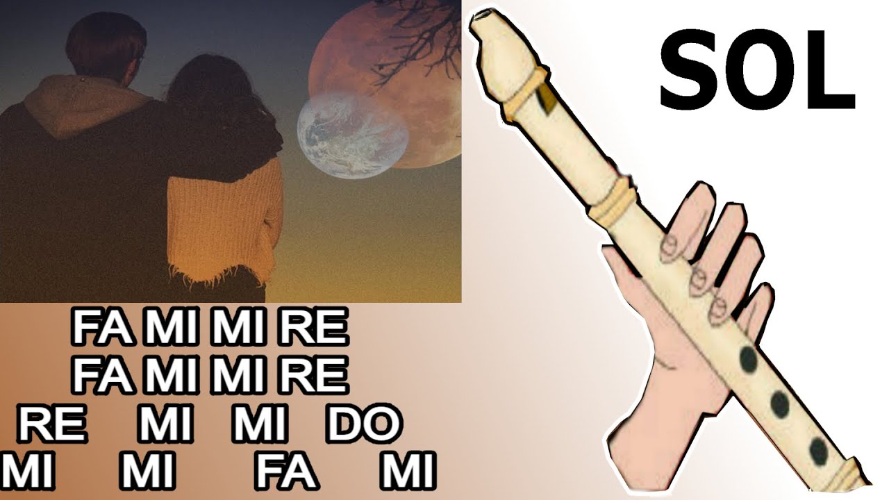 Vamonos a Marte, flauta dulce fácil, tutorial con animación, easy flute recorder