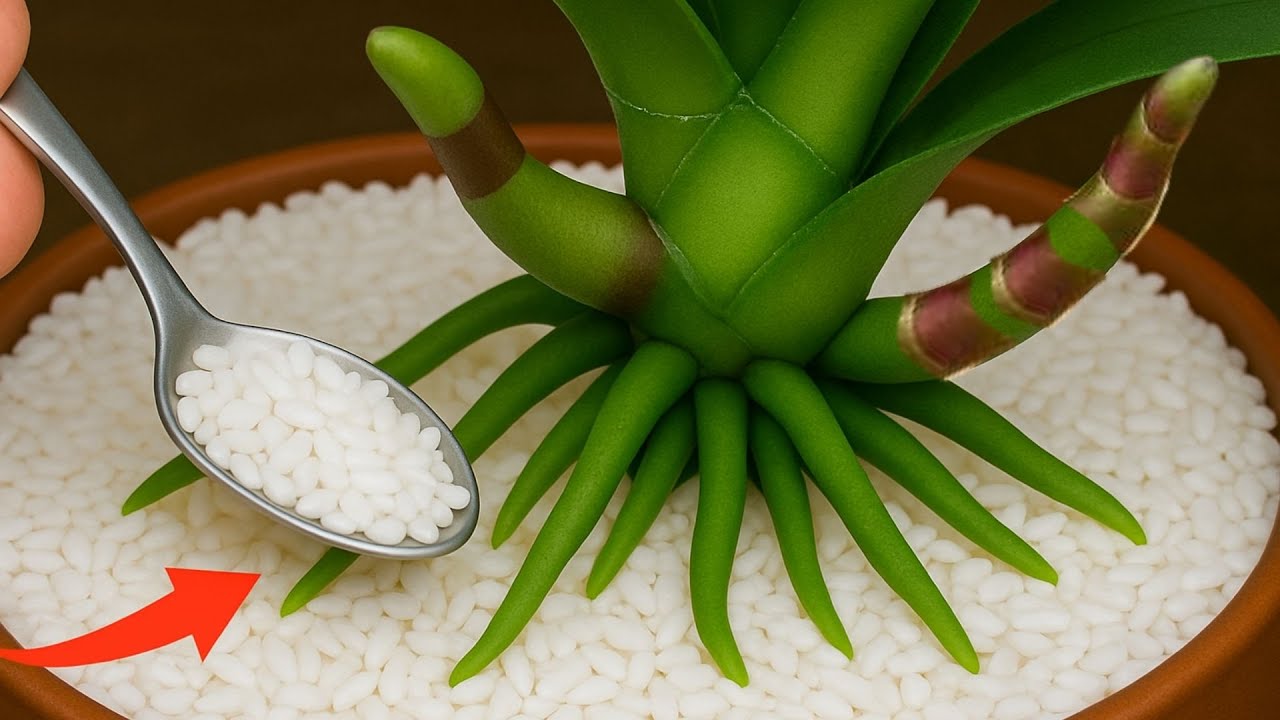 Just sprinkle on top! Suddenly the orchids will bloom like crazy.