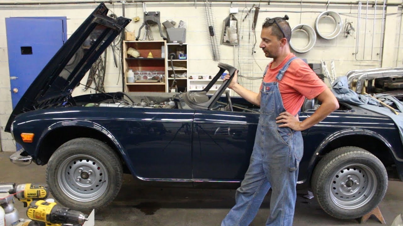 1973 Triumph TR6 Restoration - part 24 - Windshield frame and steel braid oil pressure line