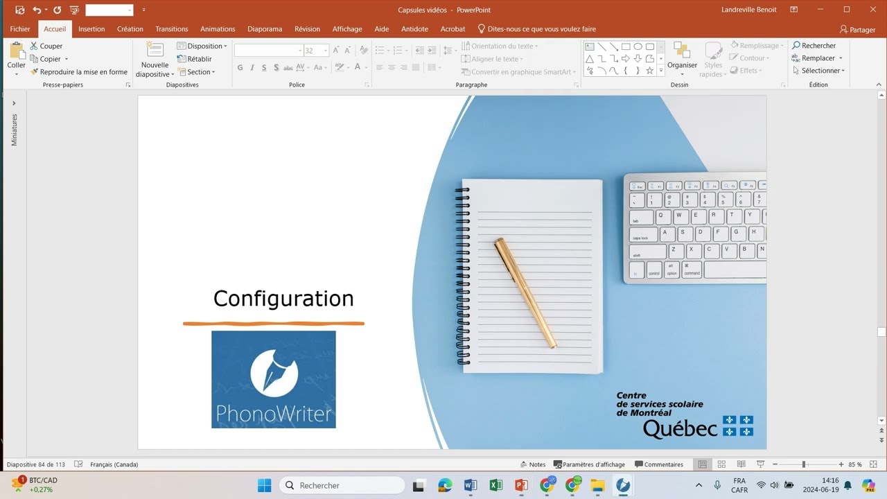 Configuration de PhonoWriter