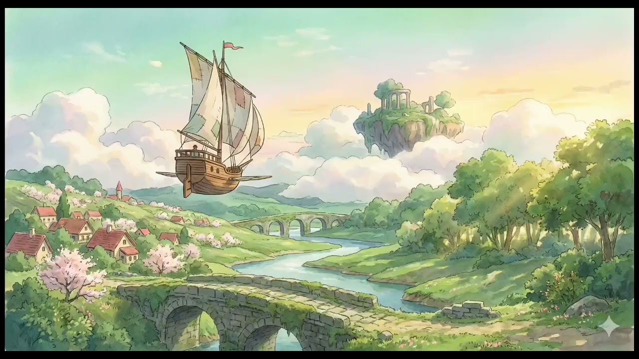 無廣告 一小時不間斷【吉卜力風格BGM】天空の約束 - 空飛ぶ船の物語 | 心温まるアニメ風オリジナルソング #原創歌曲 #日文歌 #吉卜力風格 #動漫音樂 #宮崎駿風 #Jpop #作業用BGM