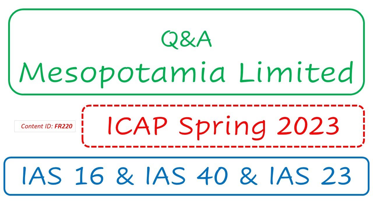 Q&A Mesopotamia Limited (ICAP Spring 2023) | IAS 16 & IAS 40 & IAS 23 (FR220)